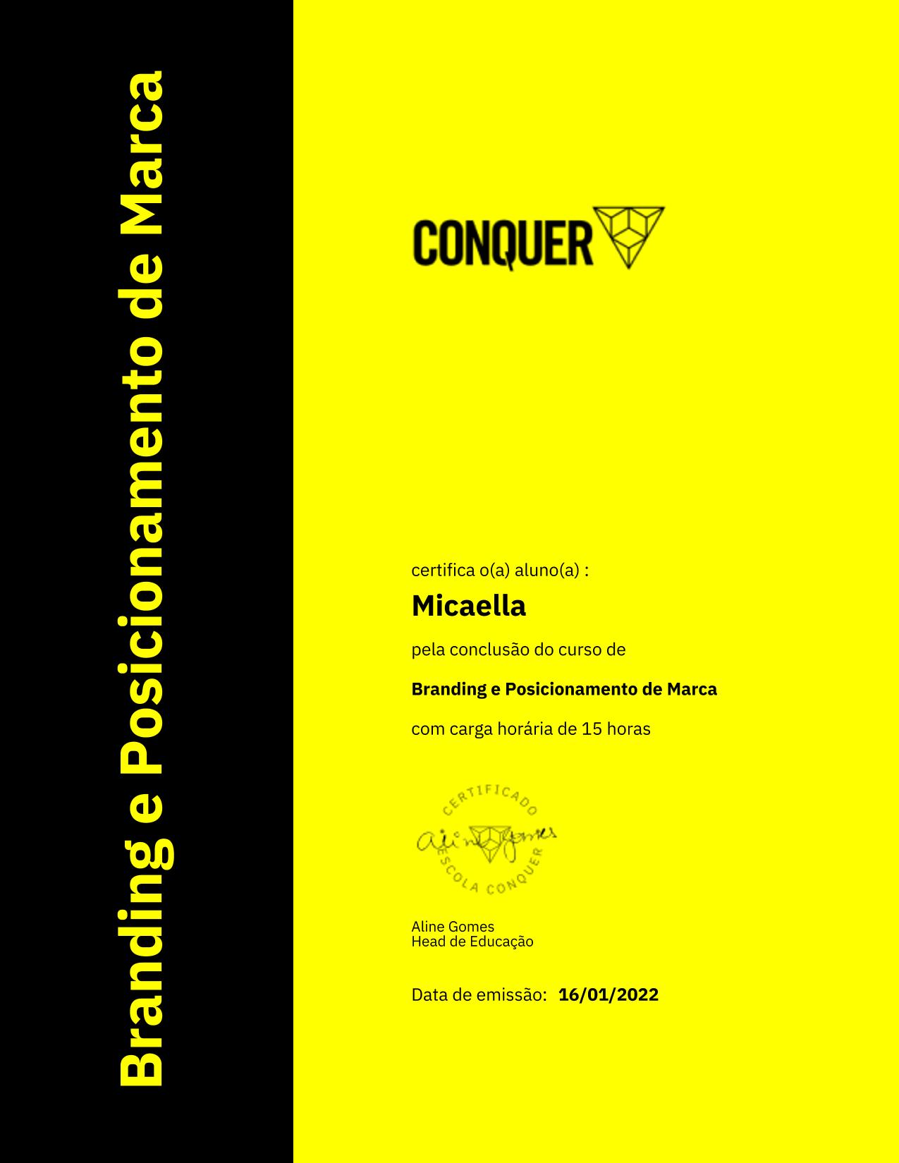 Certificado de Branding e Posicionamento de Marca